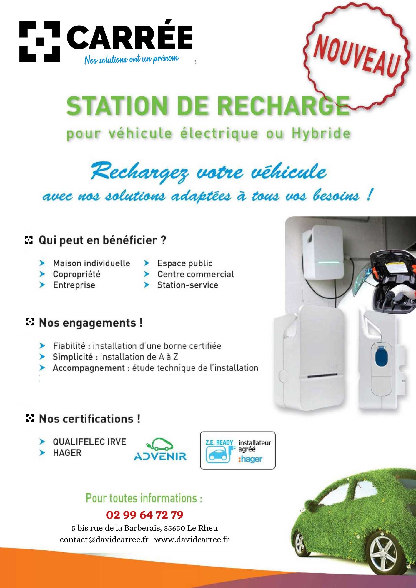 Installation borne de recharge pour voiture électrique à Arles